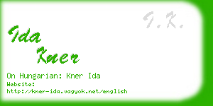 ida kner business card